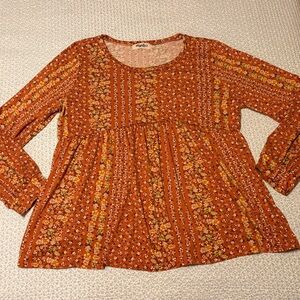 Haptics Long Sleeve Blouse Fall Colors Top